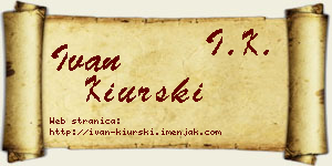 Ivan Kiurski vizit kartica